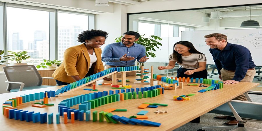 Domino Effect Game for Teams